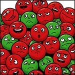 Comic style image of an ionic compound.